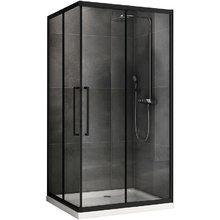 Душевой уголок Abber Schwarzer Diamant, 120 х 80 см, стекло прозрачное, профиль черный, AG02128BH