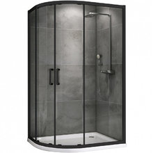Душевой уголок Abber Schwarzer Diamant, 100 х 90 см, стекло прозрачное, профиль черный, AG01190B