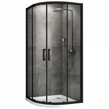 Душевой уголок Abber Schwarzer Diamant, 100 х 100 см, стекло прозрачное, профиль черный, AG01100B