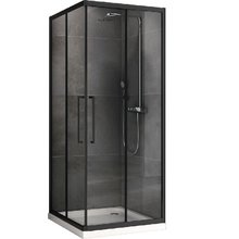 Душевой уголок Abber Schwarzer Diamant, 90 х 90 см, стекло прозрачное, профиль черный, AG02090BH