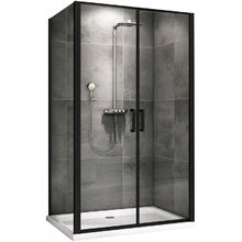 Душевой уголок Abber Sonnenstrand, 100 х 70 см, стекло прозрачное, профиль черный, AG04100BC-S70B