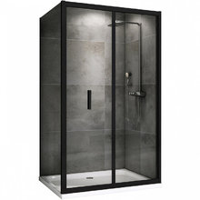 Душевой уголок Abber Sonnenstrand, 90 х 75 см, стекло прозрачное, профиль черный, AG07090B-S75B