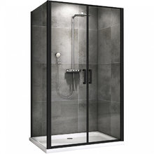 Душевой уголок Abber Sonnenstrand, 100 х 85 см, стекло прозрачное, профиль черный, AG04100BC-S85B