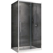 Душевой уголок Abber Schwarzer Diamant, 100 х 85 см, стекло прозрачное, профиль хром, AG30100H-S85