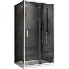 Душевой уголок Abber Schwarzer Diamant, 150 х 80 см, стекло прозрачное, профиль хром, AG301505-S805