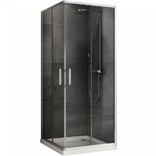 Душевой уголок Abber Schwarzer Diamant, 90 х 90 см, стекло прозрачное, профиль хром, AG020905