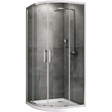 Душевой уголок Abber Schwarzer Diamant, 100 х 100 см, стекло прозрачное, профиль хром, AG01100