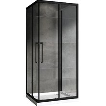Душевой уголок Abber Schwarzer Diamant, 80 х 80 х 195 см, стекло прозрачное, профиль черный, AG02080BH-S80B