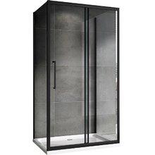 Душевой уголок Abber Schwarzer Diamant, 120 х 70 х 195 см, стекло прозрачное, профиль черный, AG30120BH-S70B-S70B