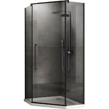 Душевой уголок Abber Ewiges Wasser AG05100B, 100 х 100 х 195 см, стекло прозрачное, профиль черный