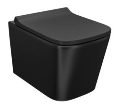 Подвесной безободковый унитаз Iddis Bild BILR2BMi25, крышка микролифт, чёрный матовый