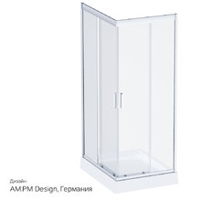 Душевой уголок Am.Pm Gem W90G-404-100280-MT, 100 х 80 см, профиль матовый хром, стекло прозрачное