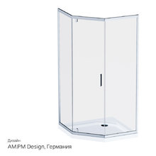 Душевой уголок Am.Pm Gem 5-corner Pivot, 90 х 90 см, профиль матовый хром, стекло прозрачное, W90G-405-090MT