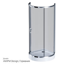Душевой уголок Am.Pm Like Round 95 x 95 см, профиль глянцевый хром, стекло тонированное, W83G-333-095CG