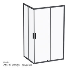 Душевой уголок Am. Pm Gem S Twin Slide, 120 x 90 см, высота 200 см, стекло прозрачное, профиль черный матовый, W93G-404-120290-BT