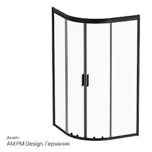 Душевой уголок Am.Pm Gem 100 х 100 см, профиль черный матовый, стекло прозрачное, W90G-401-100BT