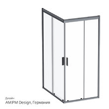 Душевой уголок Am.Pm Gem 120 х 90 см, профиль черный матовый, стекло прозрачное, W90G-404-120290-BT