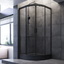 Душевой уголок Am.Pm Gem 90 х 90 см, профиль черный матовый, стекло прозрачное, W90G-401-090BT