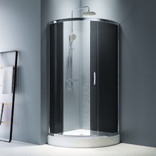 Душевой уголок Am.Pm Like Solo Slide W83UG-315-090CG, 90 x 90 см, профиль хром глянцевый, стекло тонированное