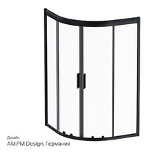 Душевой уголок Am.Pm Gem 90 х 90 см, профиль черный матовый, стекло прозрачное, W90G-401A090BT