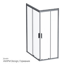 Душевой уголок Am.Pm Gem 120 х 80 см, профиль черный матовый, стекло прозрачное, W90G-404-120280-BT
