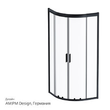 Душевой уголок Am.Pm Gem 80 х 80 см, профиль черный матовый, стекло прозрачное, W90G-401-080BT