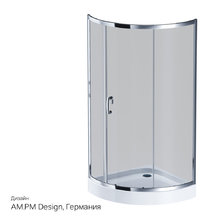 Душевой уголок Am.Pm Like Solo Slide 90 x 90 см, профиль глянцевый хром, стекло тонированное, W83G-315-090CG
