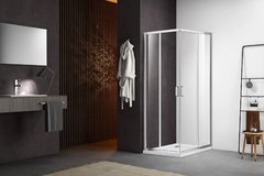 Душевой уголок Aquatek 90 x 90 см, квадратный, стекло прозрачное, профиль хром, AQ ARI KV 09020CH