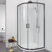 Душевой уголок Aquatek, 90 х 90 см, стекло прозрачное, профиль черный, AQ ARI RO 09020BL