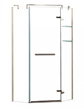 Душевой уголок Azario Montreal 100 x 100 см, с полкой, стекло прозрачное, профиль золото, правый, AZ-NWG3231 1000 R GOLD