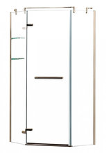 Душевой уголок Azario Montreal 90 x 90 см, с полкой, стекло прозрачное, профиль золото, левый, AZ-NWG3231 900 L GOLD