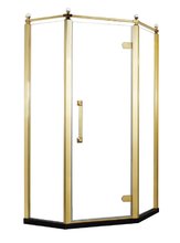 Душевой уголок Azario Ontario 100 x 100 см, стекло прозрачное, профиль золото, открывание правое, AZNBB32311000