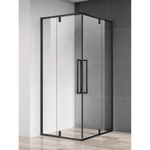 Душевой уголок Aquame, 80 х 80 см, стекло прозрачное, профиль черный матовый, AQM7102-2-8