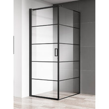 Душевой уголок Aquame, 90 х 90 см, стекло прозрачное с рисунком, профиль черный матовый, левый/правый, AQM5215-LH-9/AQM5215-RH-9