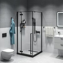 Душевое ограждение Iddis Slide SLI6BS0i23 90 х 90 см квадратный, стекло прозрачное, черный матовый (уценка, дефект упаковки)