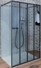 Душевое ограждение Jacob Delafon Nouvelle Vague, 1214 мм, профиль черный, стекло прозрачное, 4 средних модуля