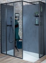 Душевое ограждение Jacob Delafon Nouvelle Vague 1700, 167 см, профиль черный, стекло прозрачное