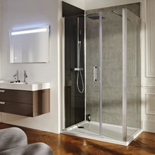 Душевой уголок Jacob Delafon Contra XXL, 130 x 100 см, E22T91-GA/E22L40-GA/E22FT100-GA, профиль хром, стекло прозрачное