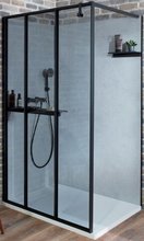 Душевое ограждение Jacob Delafon Nouvelle Vague 700, профиль черный, стекло прозрачное