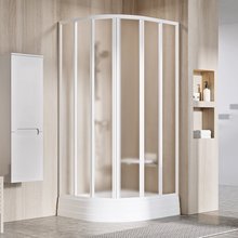 Душевой уголок Ravak Supernova SKKP6-80, профиль белый, витраж грейп, 32040100ZG