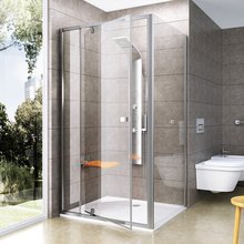 Душевой уголок Ravak Pivot PDOP2+PPS, 100 х 80 см, профиль сатин, витраж транспарент, 03GA0U00Z1/90G40U00Z1