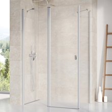Душевой уголок Ravak Chrome CRV2+CPS, 80 x 90 см, профиль сатин, витраж транспарент, 1QV40U00Z1/9QV70U00Z1