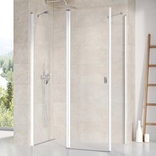 Душевой уголок Ravak Chrome CRV2+CPS, 120 x 80 см, профиль белый, витраж транспарент, 1QVG0100Z1/9QV40100Z1