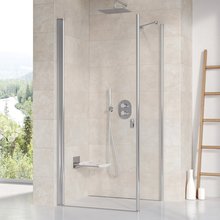 Душевой уголок Ravak Chrome CRV1+CPS, 90 x 100 см, профиль блестящий, витраж транспарент, 1QV70C01Z1/9QVA0C00Z1
