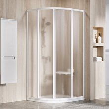 Душевой уголок Ravak Supernova SKCP4-90, профиль белый, витраж грейп, 31170100ZG