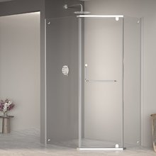 Душевой уголок RGW PA-091, 100 х 120 см, с полотенцедержателем, стекло прозрачное, профиль хром, 35089102-11