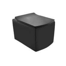 Подвесной унитаз Jaquar Kubix Prime KUS-BLM-35953BIUFSM, безободковый, крышка-сиденье микролифт, цвет черный матовый