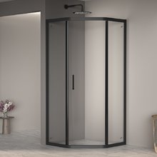 Душевой уголок RGW PA-86B, 90 х 90 см, стекла прозрачные, профиль черный, 38088699-14