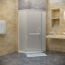 Душевой уголок RGW Hotel HO-084W, 90 х 90 x 195 см, трапеция, дверь распашная, стекло сатинат/матовое, белый, с полотенцедержателем, 350608499-25