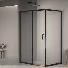 Душевой уголок RGW PA-245-B, 90 х 100 см, стекло прозрачное, профиль черный, 410824590-14